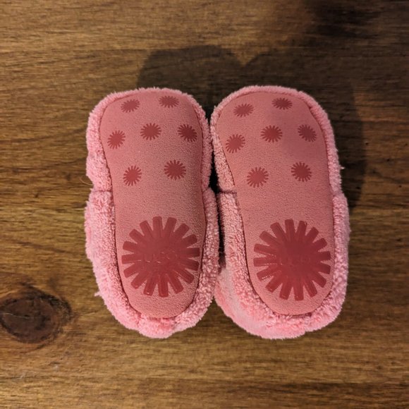 UGG Bixbee Baby/Toddler Girl Booties, Pink & Fuzzy Size 2/3 - Picture 3 of 7